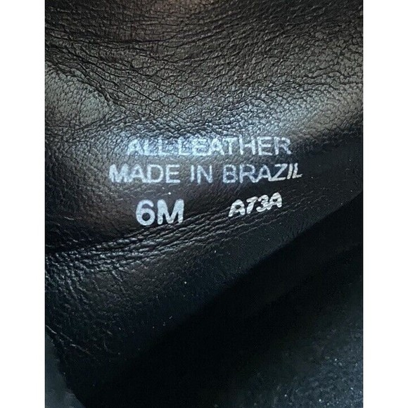 Tory Burch Women Whitney Leather Ankle Boots Size 6 Black Block Heel Gold Accent - Picture 11 of 12